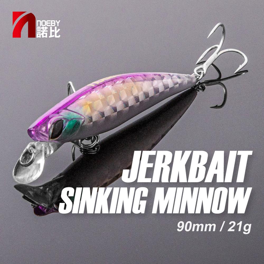 Noeby New Chegada 9cm 21g Afundando Iscas De Minhoca Artificial Spinning Fishing Lure Wobblers NBL9496 em Oferta na Shopee