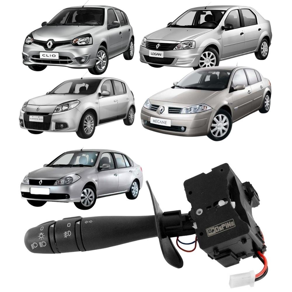 Chave de Seta Renault Clio 2000 a 2013 Logan 2007 a 2013 Sandeiro 2007 a 2013 Symbol 2000 a 2013 Megane 2000 a 2005 Farol Baixo e Baixo Retorno Automático e Desembaçador Ospina 042202 Original 7701047254