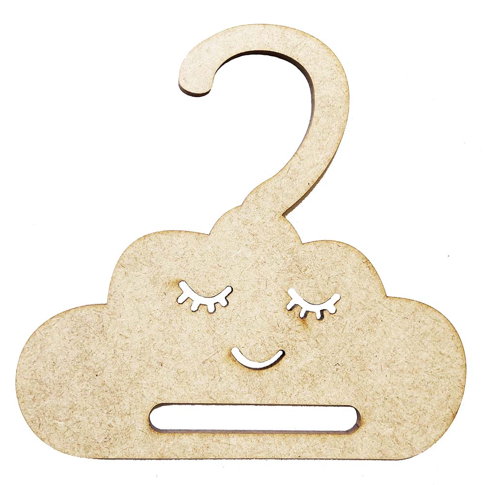 Kit 5 mini cabide mdf nuvem para laço fita nuvem organizador bebê