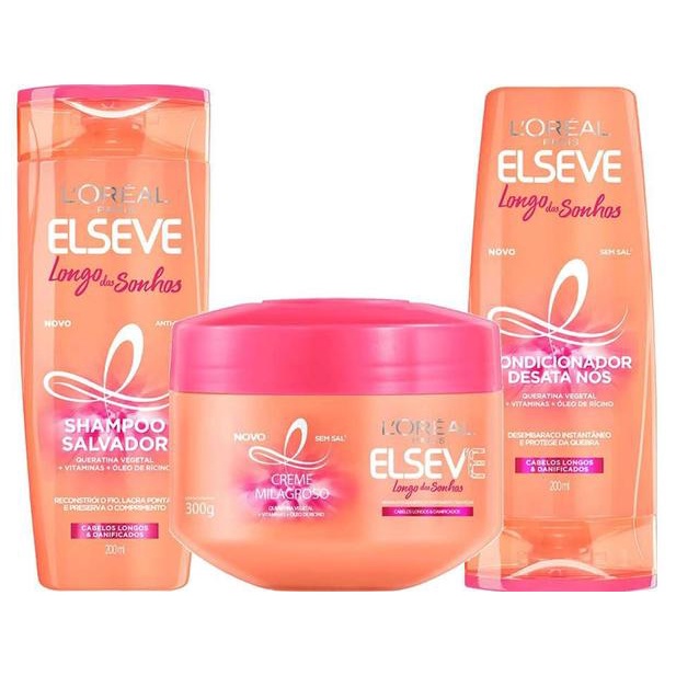 Elseve Longo Dos Sonhos - Shampoo + Condicionador + Máscara