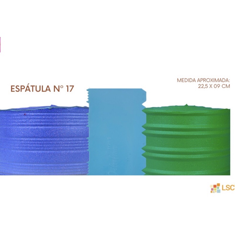 Espátula DECORATIVA N•17 AZUL para bolo Lsc 22,5 cm dupla confeitaria  (Chocobraz)// em Oferta na Shopee