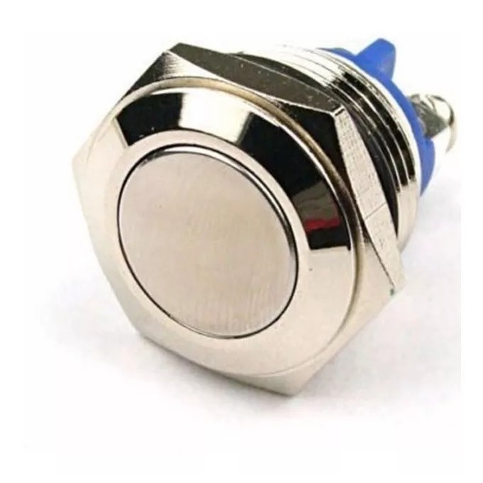 Botão Pulso Push Button Start Inox 19mm Anti Vandalismo À Prova D' Água Industrial Residencial Automotivo Barco