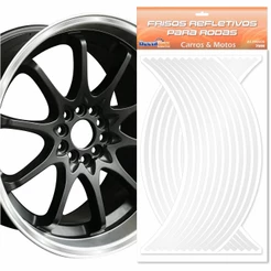 Adesivo Friso Refletivo Roda Carro Moto 7mm Branco Universal