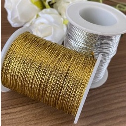 Cordão metalizado  - 1mm 50 metros  - bola de acrilico- bola de natal em Oferta na Shopee