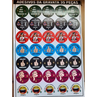 70 adesivos hora da gravata (2 cartelas)