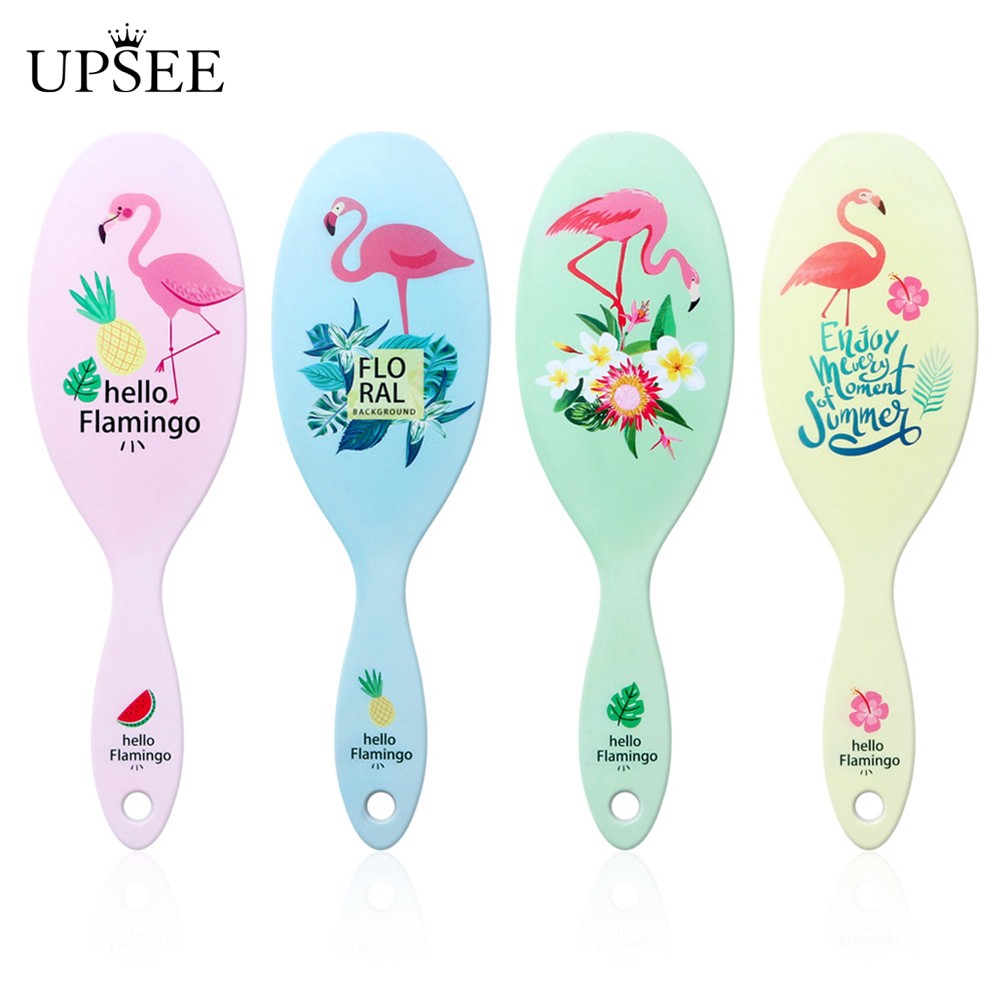 Pincel De Cabelo Upsee Flamingo Imprimir Anti Estatico Pente Massajador De Couro Cabeludo Ferramenta De Estilismo Shopee Brasil