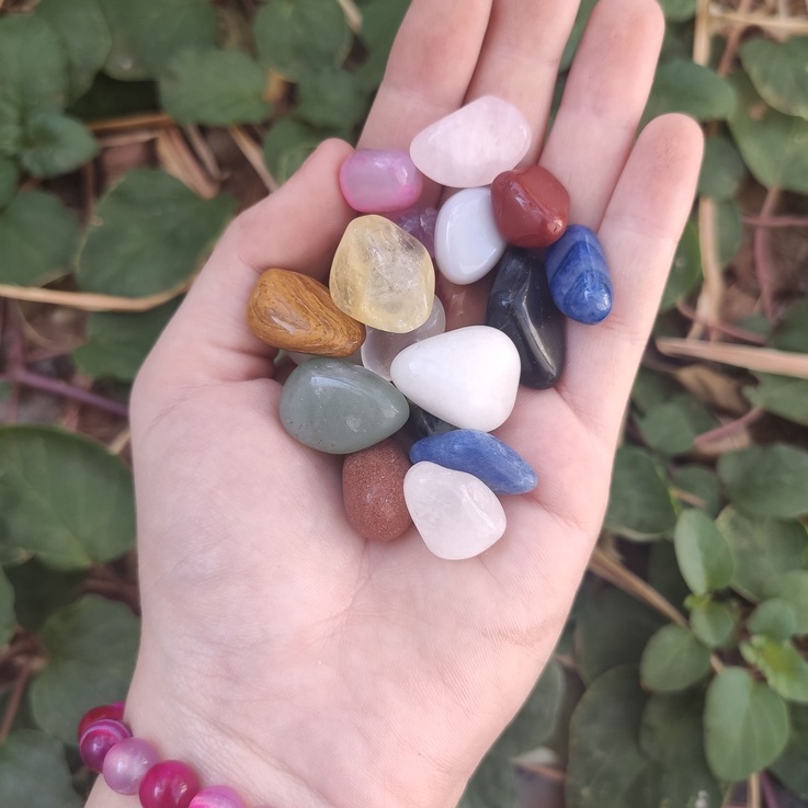 5un de Pedra Natural Rolada Variadas - Mini em Oferta na Shopee