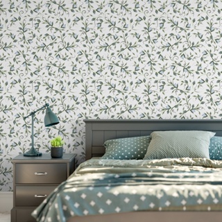 Papel de Parede Flores Delicadas (Azul) em Oferta na Shopee