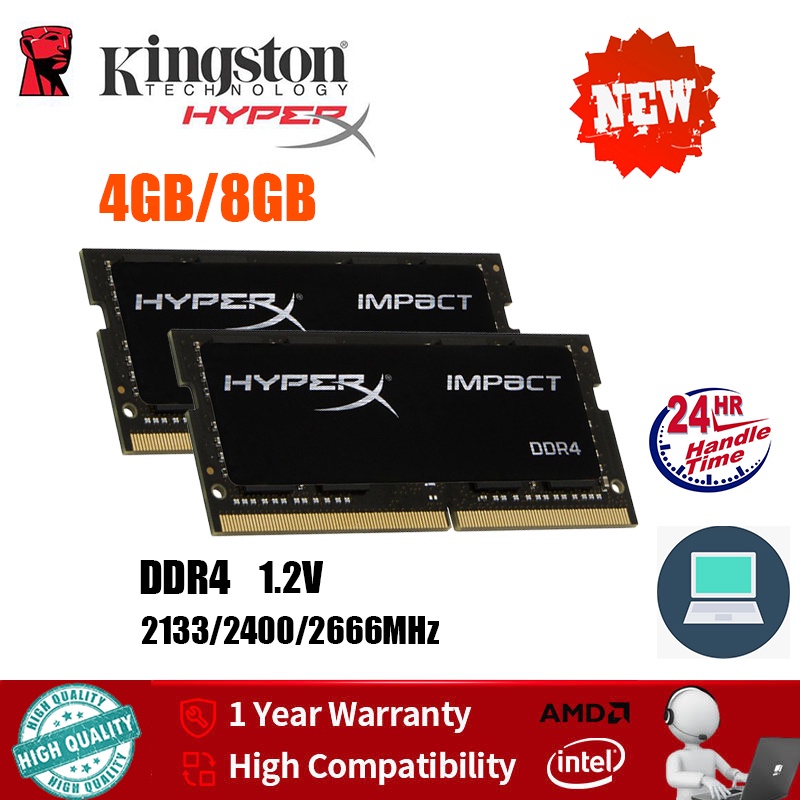 Disponível em estoque Kingston Hyperx Laptop Memory DDR4 4GB 8GB 2133mhz 2400mhz 2666mhz 1.2V 260Pin Sodimm Notebook RAM