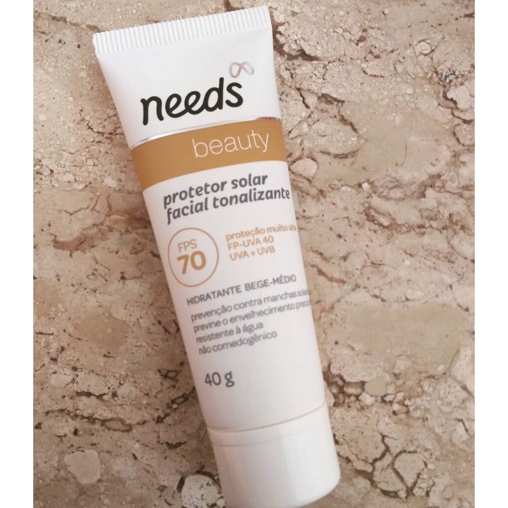Protetor Solar Facial Needs Beauty Bege Claro FPS 70 40g | Shopee Brasil