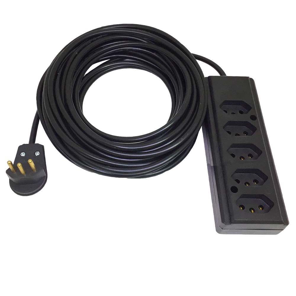 Extensão Elétrica 10a 1 Metro 5 Tomadas Cabo Pp 3x1,0mm