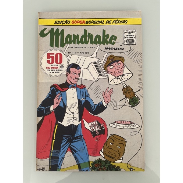 Gibi antigo raro Mandrake # 115 edição super especial de férias mágica mágico revista rara antiga