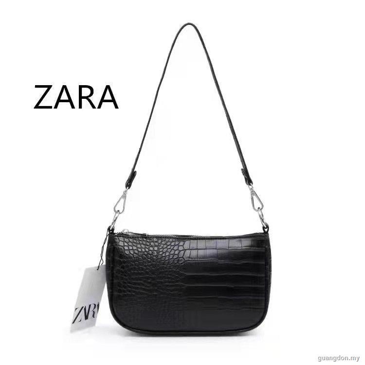 ZARA Bolsa De Ombro Feminina Retrô Em 3 Camadas De Papel Estampa De Crocodilo
