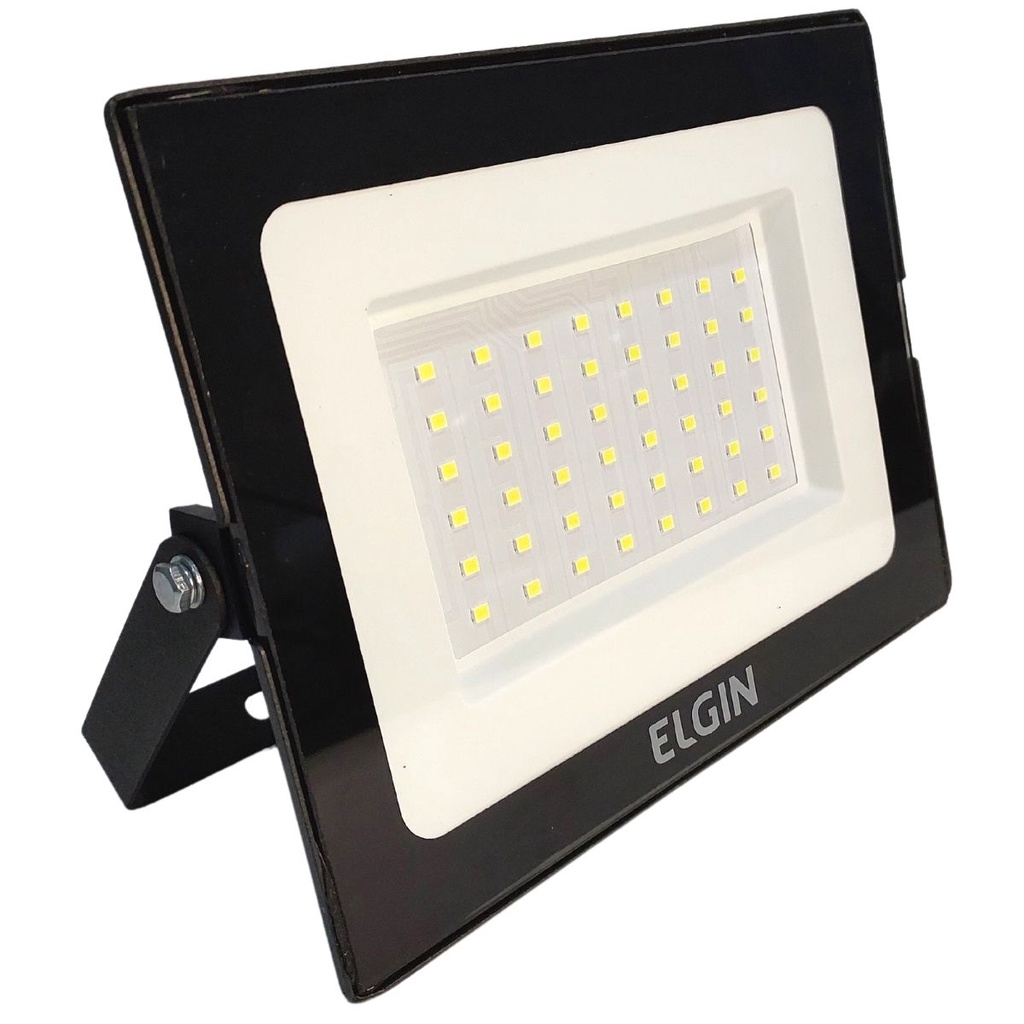 REFLETOR PROJETOR LED 50W 6500K BIVOLT BRANCO FRIO HOLOFOTE PARA JARDIM QUADRA QUINTAL CAMPO SITIO CASA
