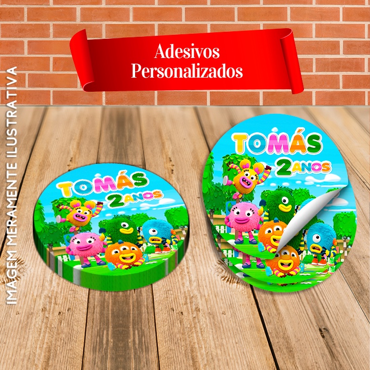 Adesivos Redondos Personalizados Momonstros