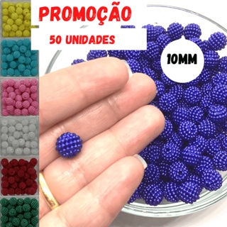 Pérola Craquelada 10mm Pacote Com 50 Unidades Várias Cores em Oferta na Shopee