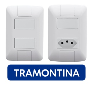 Conjunto 4x2 Tomada Com Interruptor Ou Interruptor Duplo Aria Tramontina em Oferta na Shopee