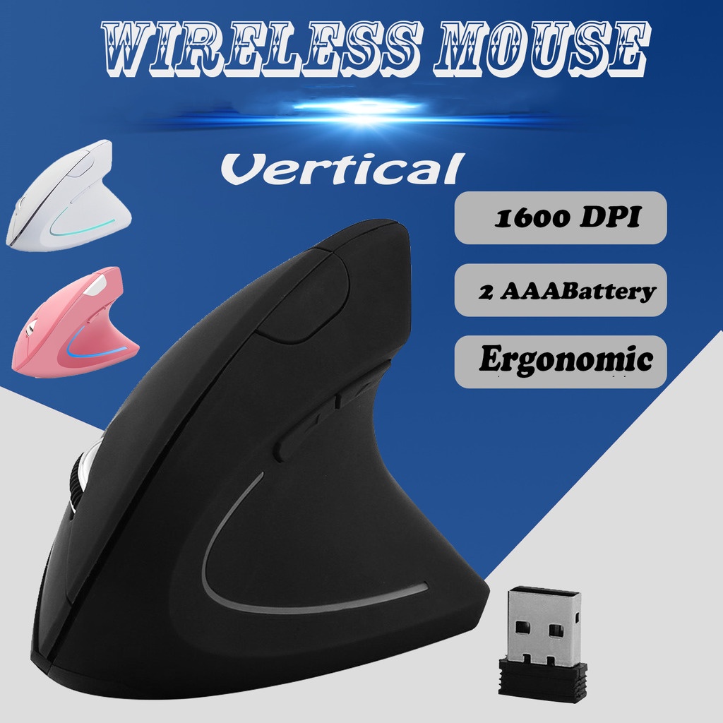 Mouse Sem Fio Ergonômico Vertical 2.4ghz 6 Botão 3200 DPI Mouse USB ...