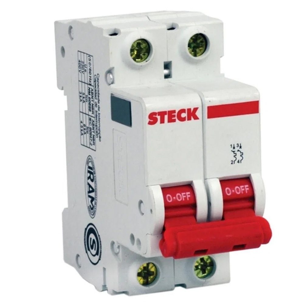 Disjuntor 2 Polos 40A 220/380V 3kA Curva C SDD62C40 Steck em Oferta na Shopee