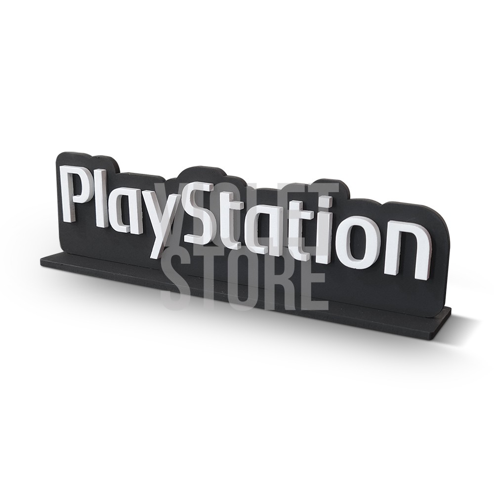 Letreiro Placa Decoração Gamer Símbolo Geek  Logo Escrita Playstation Ps1 Ps2 Ps3 Ps4 Ps5