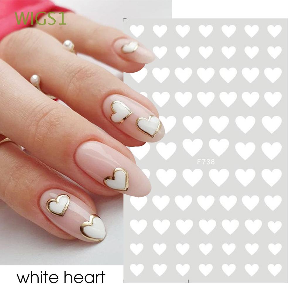 WIGS1 Nail Art New Star Manicure DIY Red Black White Nail Stickers  Self-Adhesive Decals | Shopee Brasil