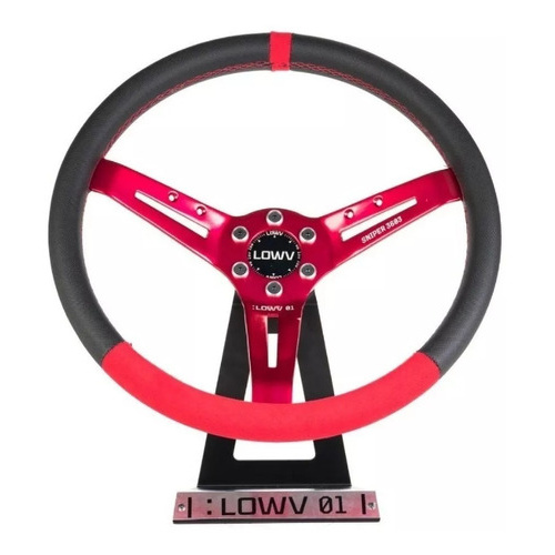 Volante Lowv Sniper 3603 Vermelho Deretec + Suede - Escorrega o Preço
