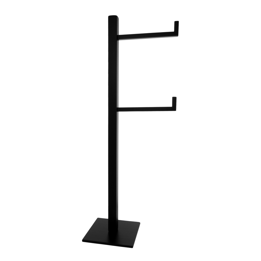 Papeleira Quadrada De Chão Dupla Inox Com Pintura Eletrostatica