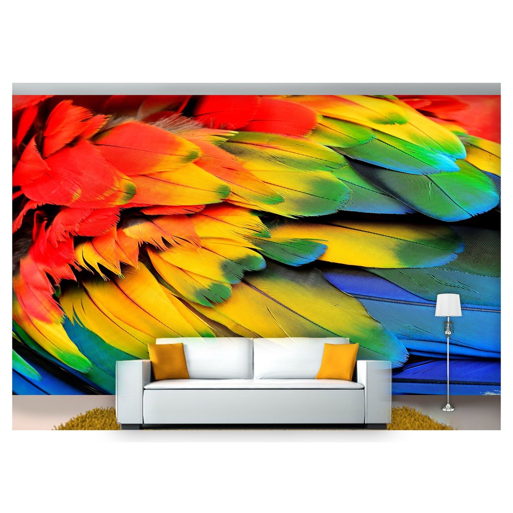 papel de parede Animais penas de arara 3D m² ANM222