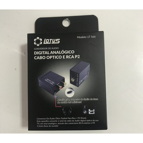 Conversor Ótico Toslink P/ Analógico Rca Som Ou Home+cabo