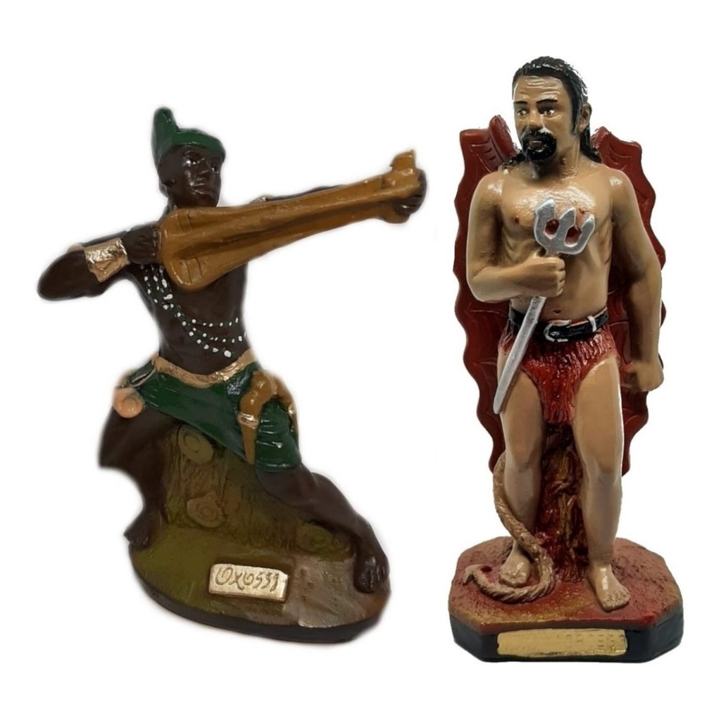 Imagem Orixá Oxóssi E Exu Morcego Candomblé Umbanda Estátua