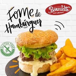 PÃO PARA HAMBURGUER SEM GLÚTEN SEM LACTOSE BENEDETTO - 2 UN POR PACOTE