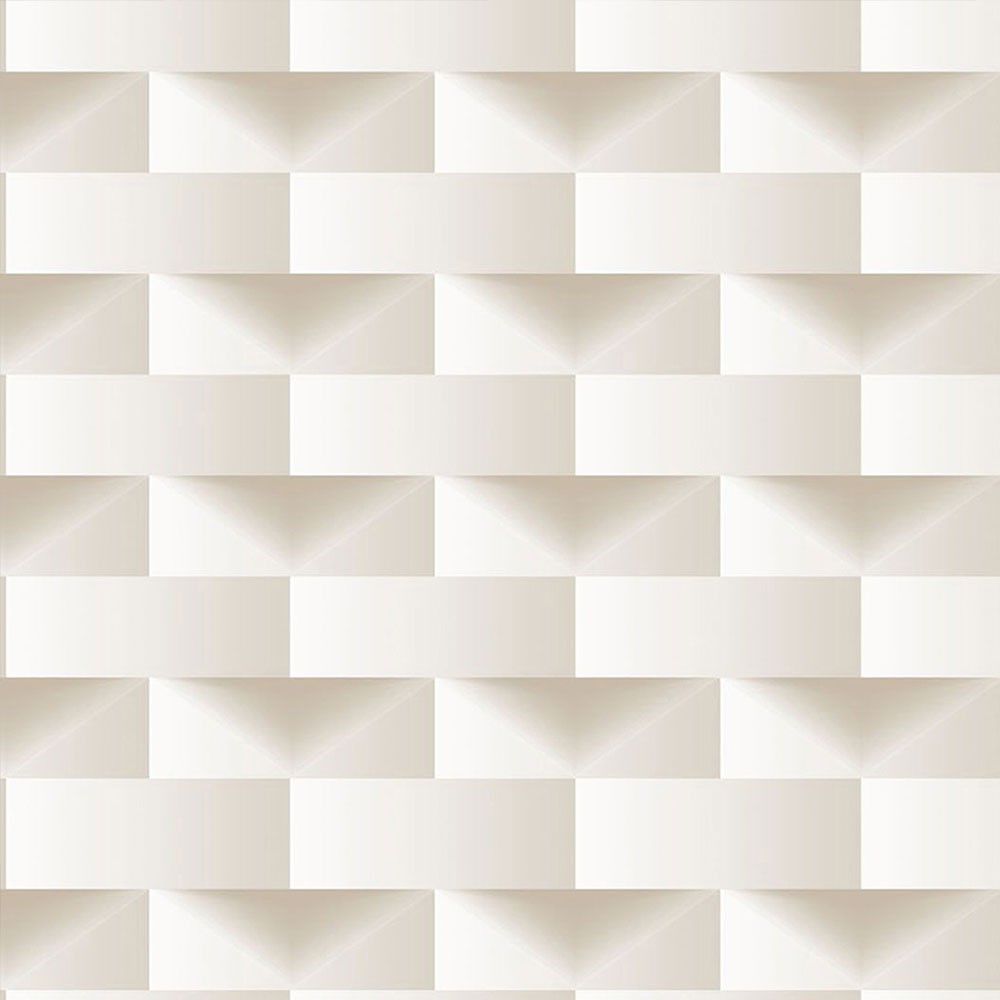 Papel de Parede 3D Tijolinho com efeito de sombras em Tons de Bege Para Quartos e Sala em Oferta na Shopee