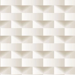 Papel de Parede 3D Tijolinho com efeito de sombras em Tons de Bege Para Quartos e Sala