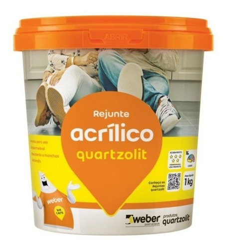 Rejunte Acrílico 1kg Impermeável  Anti Fungo Pronto P/ Uso Porcelanatos Mármores e Granitos Sobreposição Renovação Sobre Rejunte Antigo