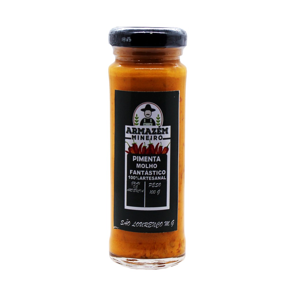 Pimenta Molho Fantástico 100g Armazém Mineiro Grau de Ardência Máximo 100% Artesanal Produzido em São Lourenço - MG