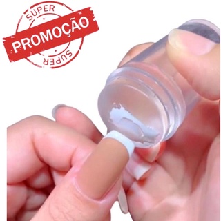 Carimbo de Unha Transparente com Ponta de Silicone Manicure