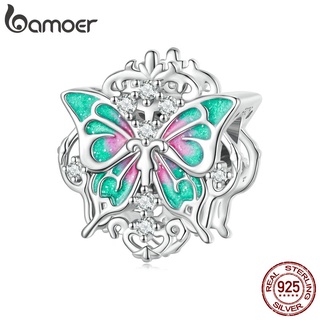 Pingente Bamoer 925 Prata Romântica Miçangas De Borboleta Moda Para Mulheres BSC690