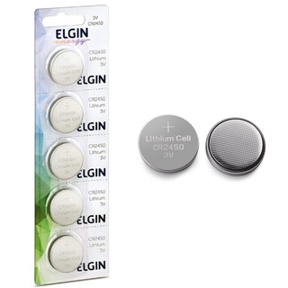 Bateria Pilha Moeda Cr2450 - 3v Cartela C/5 Un - Elgin 2450