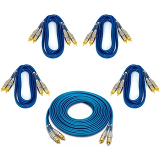 Kit 4 Cabos Rca 1 Metro + 1 Rca 5 Metros Blindado Plug Metal em Oferta na Shopee