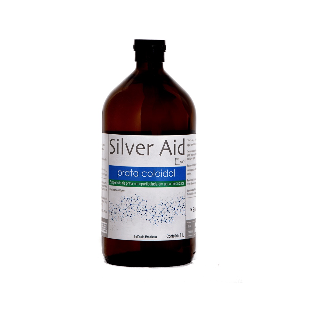 Prata Coloidal Nanoparticulada Silver Aid 1 L Vidro