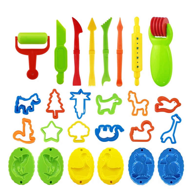 26 Pcs Diy Slime Massinha De Modelar Molde Kit De Argila Plástico Jogo Massa Conjunto