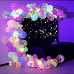 50 Unidades Balão Bexiga Efeito Neon Luminoso Número 9 Para Aniversários Festas Baladas (CHOCO)