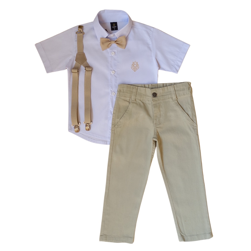 Roupa Social Infantil Masculina - Calça - Camisa Manga Curta em Oferta na Shopee