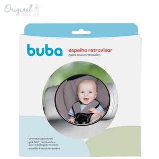 Espelho Retrovisor Infantil Para Carro com Alças Ajustáveis Redondo Gira 360° Buba