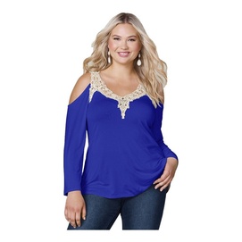 Blusa Feminina Renda Guipir C/manga Flare Viscolycra