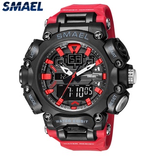Relógios Masculinos SMAEL Luxo Marca Original Quartzo Digital Dual Display Esporte Relógio à Prova D