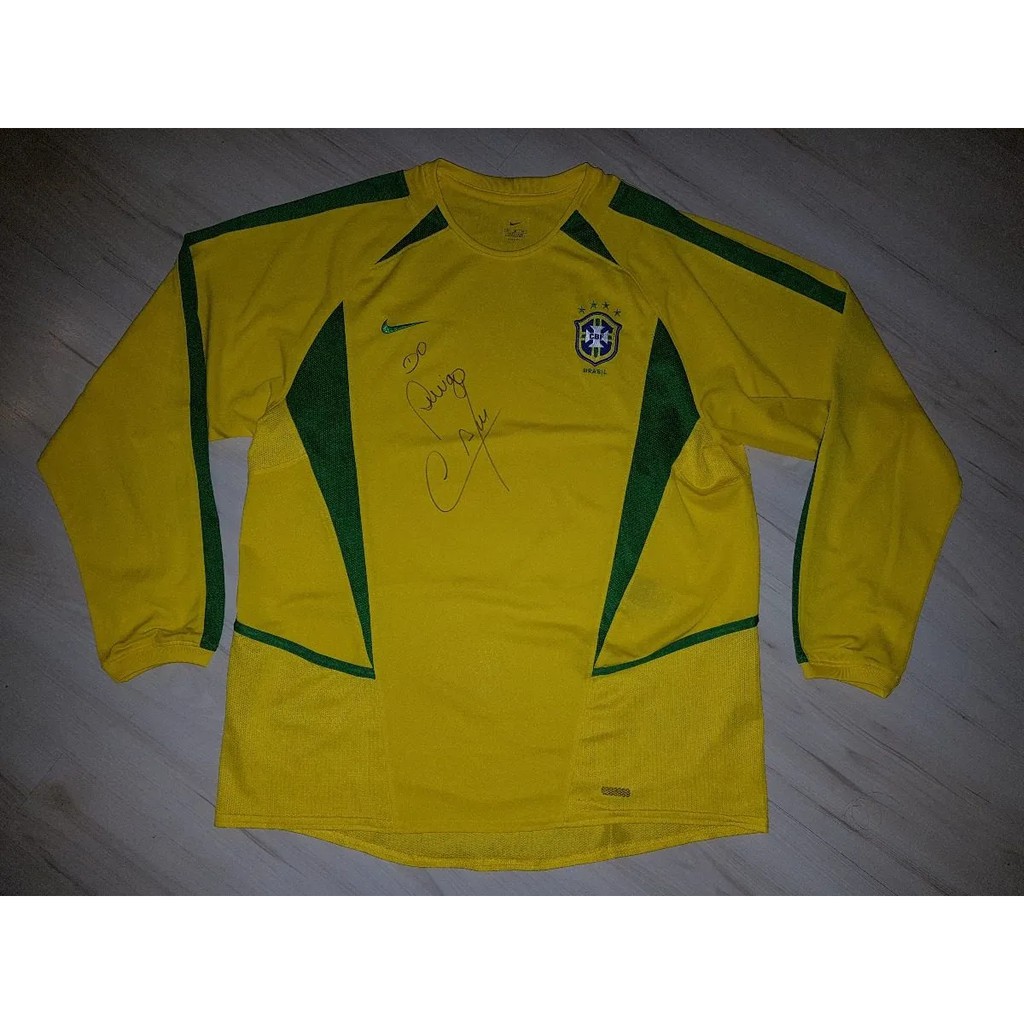 Camisa Selecao Brasileira 2002 Nike Autografo Cafu Brasil Shopee Brasil