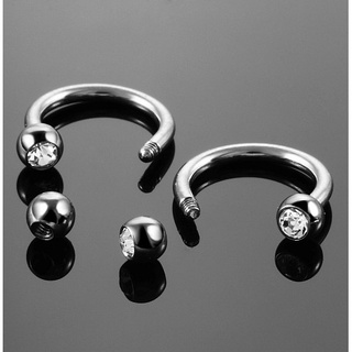 Piercing Ferradura Aço inox com pedras kit 12 peca