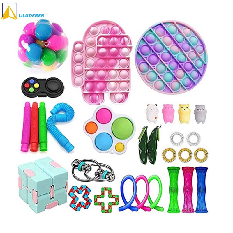 Pop It Fidget Toys Kit Children's Toy Set With Fidget Toy Stress Ball