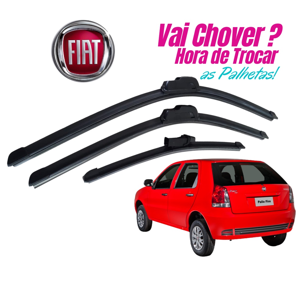 Kit Palheta Limpador Dianteiro + Traseiro Fiat Palio G3 2004 A 2016 PROMOÇÃO SHOPEE em Oferta na Shopee